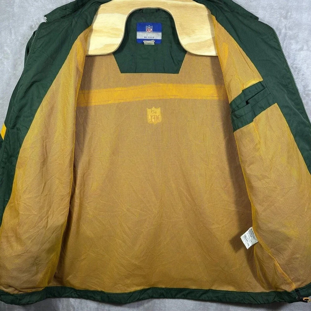 Vintage 90s Reebok Green Bay‎ Packers Windbreaker Jacket Men's XL On Field